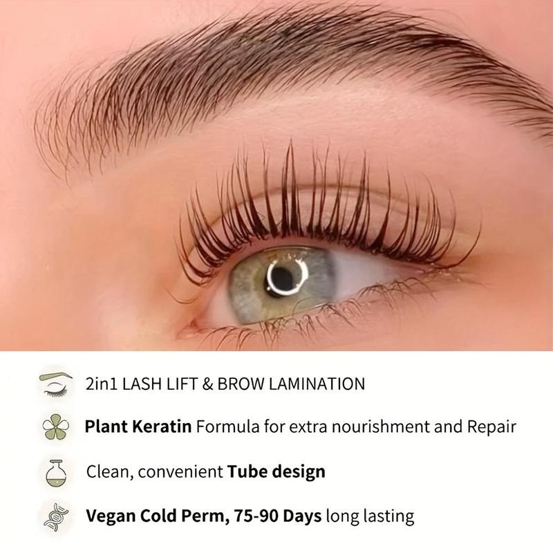 Eyelash & Eyebrow Lift Kit, 2 Counts set Gentle Formula Eyelash & Eyebrow Perm, Long Lasting Curls, for Home and Salon Use