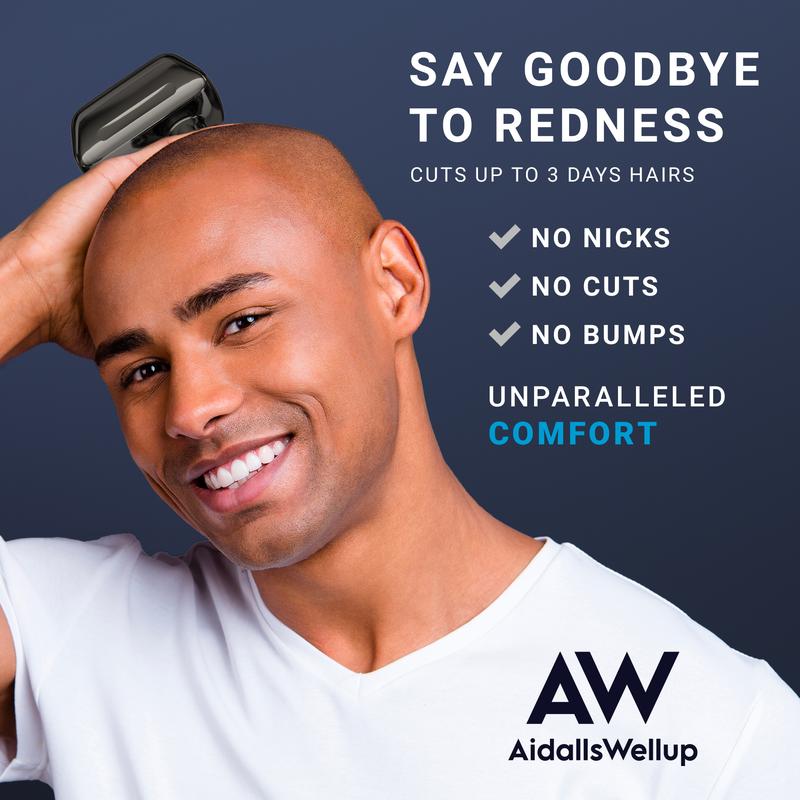 AidallsWellup Waterproof Bald Head Shaver – Electric, Close Shaving, Comfortable for Skull – Ideal for Bald Men Seeking Smooth Shave and Ease