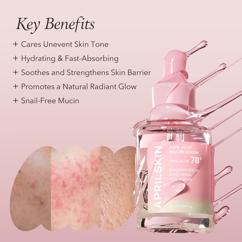 [APRILSKIN Official Shop] Pink Aloe Mucin Serum (30ml) | Soothing, Glowy Serum | Jejudo Pink Aloe | Korean Skincare | Glass Glow Hydrate Moisturizer