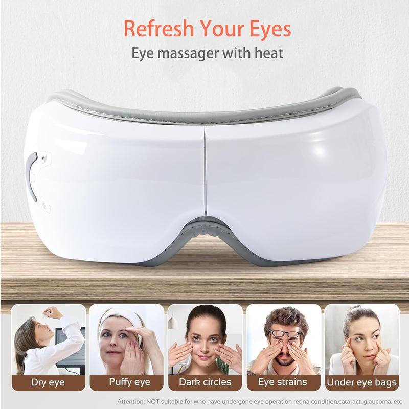 Rechargeable Electric Eye Massager, 1 Box Foldable Eye Massage Tool with 5 Modes, Eye Care Portable Massager for Women & Men, Christmas Gift