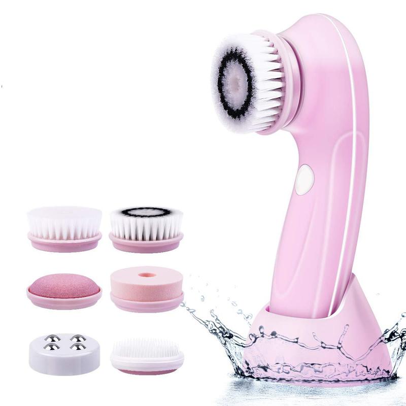 Multifunctional 6 in 1 Electric Facial Cleansing Brush, Waterproof Sonic Vibrating Face Brush, Gentle Exfoliating & Massaging Skincare Gift for Women, Skin Care Products