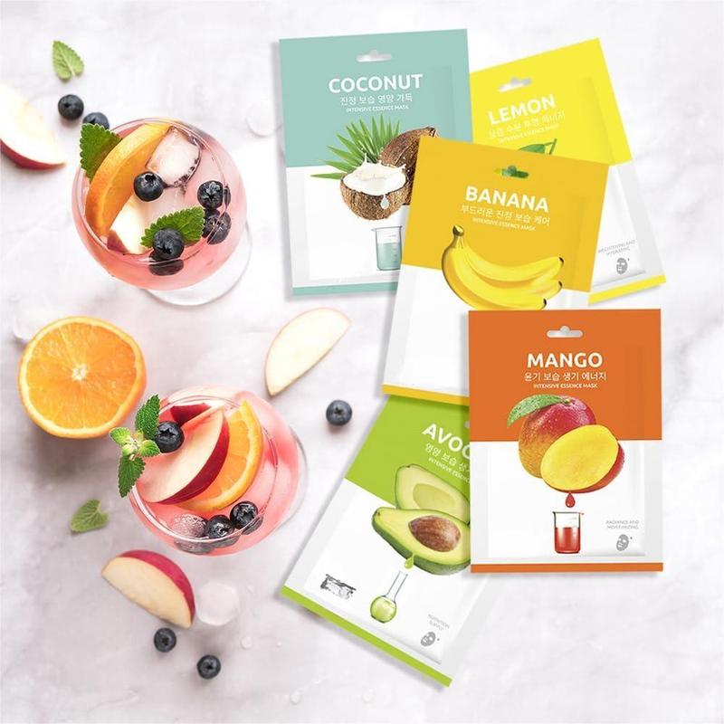 Jkosmec Face Mask Set Korean Beauty Essence Facial Sheet Mask Korea Skin Care Moisturizing 7 New flavors Skincare 7 masks in a pack Made in Korea