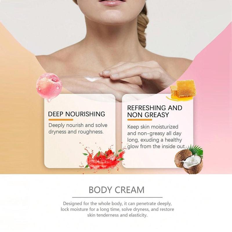 Strawberry Cake Body Cream, 1 Count Moisturizing Body Lotion, Hydrating Body Care Cream, Refreshing Body Care Product for Women & Men