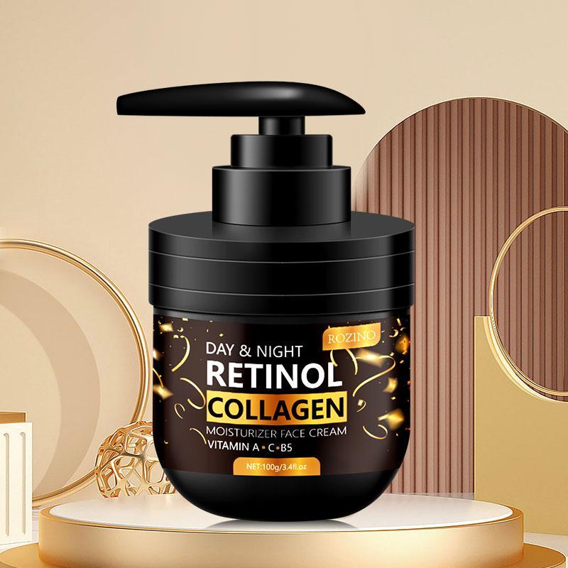 100g Retinol Collagen Moisturizing Cream, 1 Count Hydrating Skin Care Day Cream Night Cream, Face Lotion for Women and Men All Skin Types