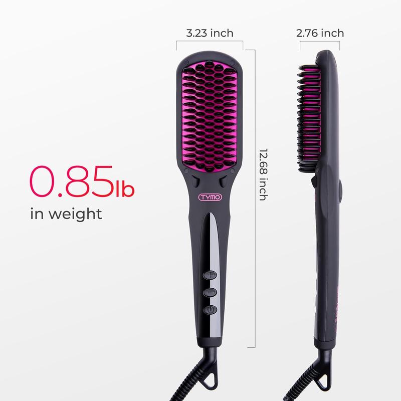 TYMO One-Step Hair Straightening Brush with Negative Ions, Ceramic Heating, 16 Temperature Settings, LCD Display, and Anti-Scald Safety Design for All Ages