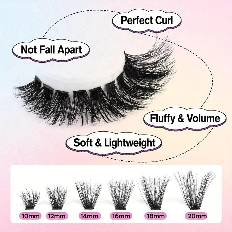 Christmas 10-20mm Mixed Individual Cosmetic False Lashes Clusters, 240pcs 234pcs 300pcs 308pcs Fluffy Curly Thick Fake Eyelashes, Lightweight Makeup Enhancement Lashes Clusters Kit, Lashes Strips Eyelashes Extension Clusters, Fall, Meatball in Makeup