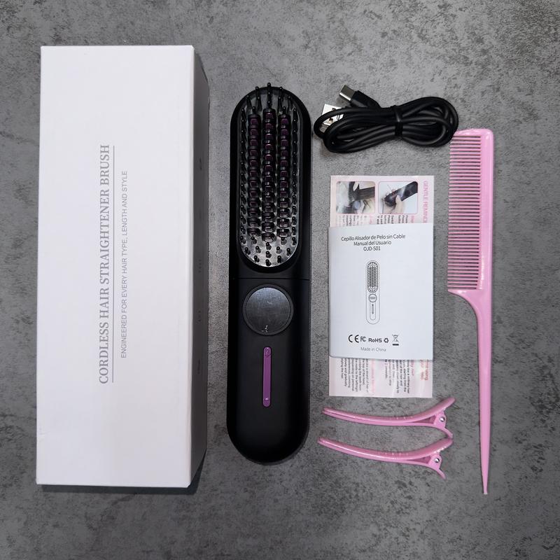 TYMO RING PLUS Hair Straightener Combwith Brush and Comfort Features hairstraightening Negative lonic hairwaver Saloncomfortable handle muk straightener curling  iron