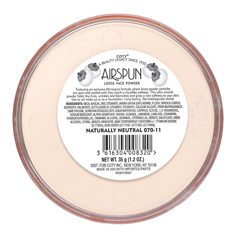 Airspun Loose Face Powder, Naturally Neutral 070-11, 1.2 oz (35 g)