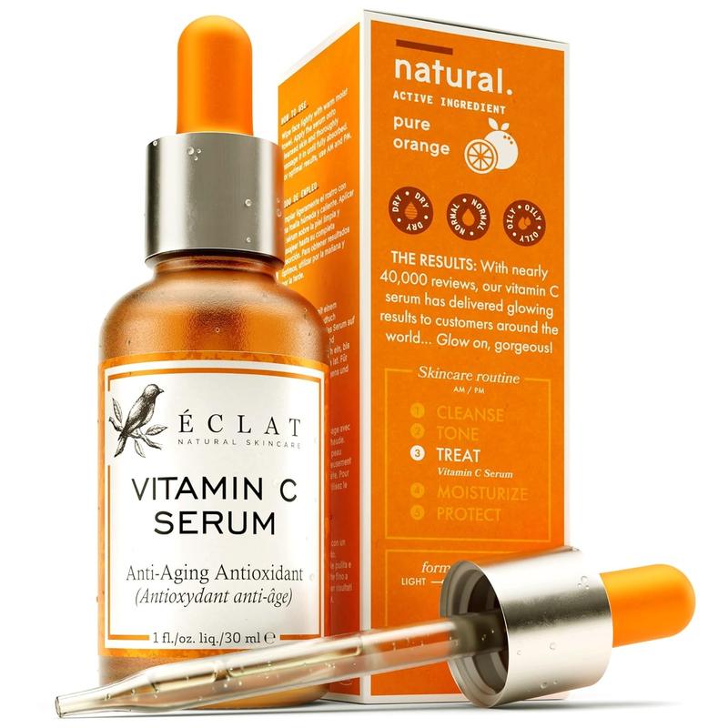 Vitamin C Face Serum - Dark Spot Remover Facial Serum, Vit C Serum with Hyaluronic Acid, Ferulic Acid, & Vit E - anti Aging and Skin Brightening Serum, Pure Vitamin C Serum Skin Care 30 Ml Eclat Skincare