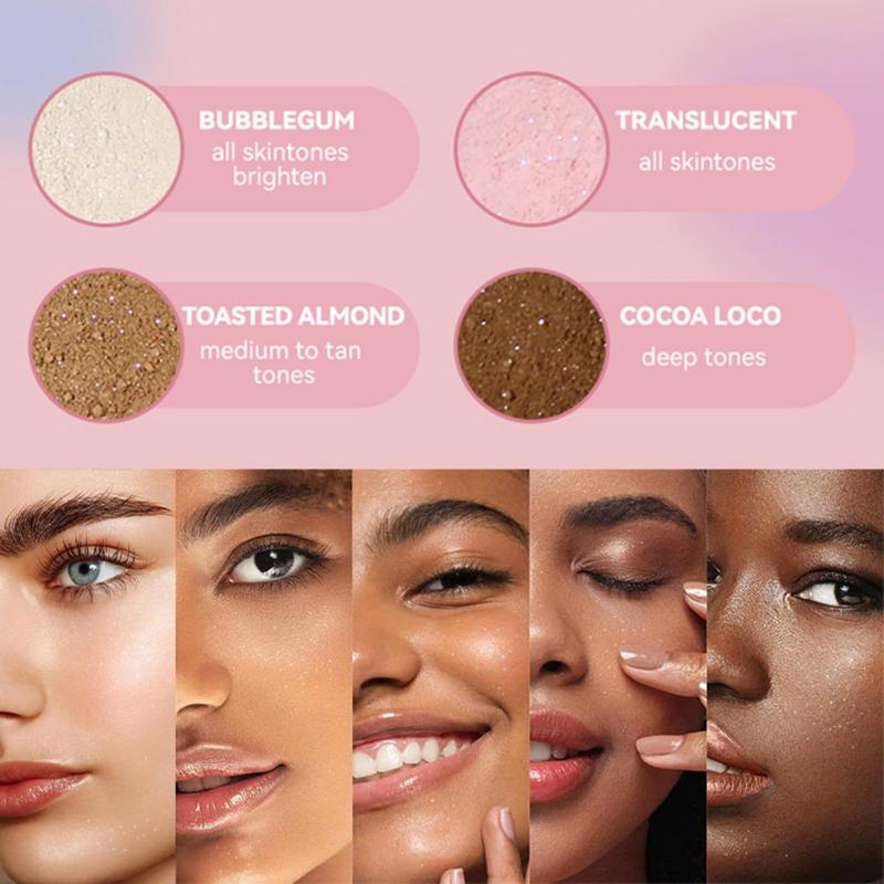 Translucent Setting Powder, Shimmer Finishing Powder Oil Control for Long Lasting Makeup, Lightweight Loose Powder Waterproof Makes Skin Downy, Blurring Powder for All Skin Tones