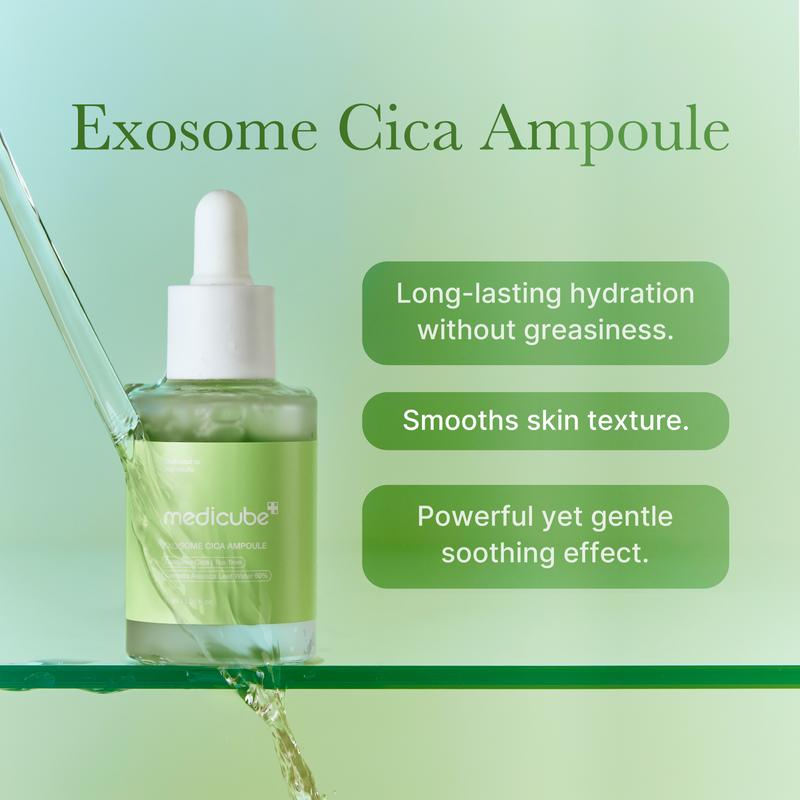 [Medicube Official] Exosome Cica Tea Tree Calming Ampoule for All Skin Type | Skin texture, Low-irritating, Moisturizing & Soothing Serum | Korean Skincare | 30ml