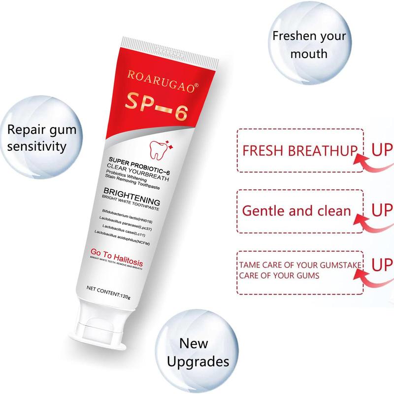 [+5$Get 2Pcs] SP-6 Probiotic Toothpaste：Enhanced Formula Balances The Oral Microbiome, Removes Stains, And Provides Long-lasting Fresh Breath.