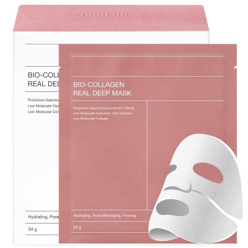 Collagen Real Deep Mask, 4 Counts set Hydrating Overnight Hydrogel Mask, Elasticity Improvement, Facial Skin Care Mask