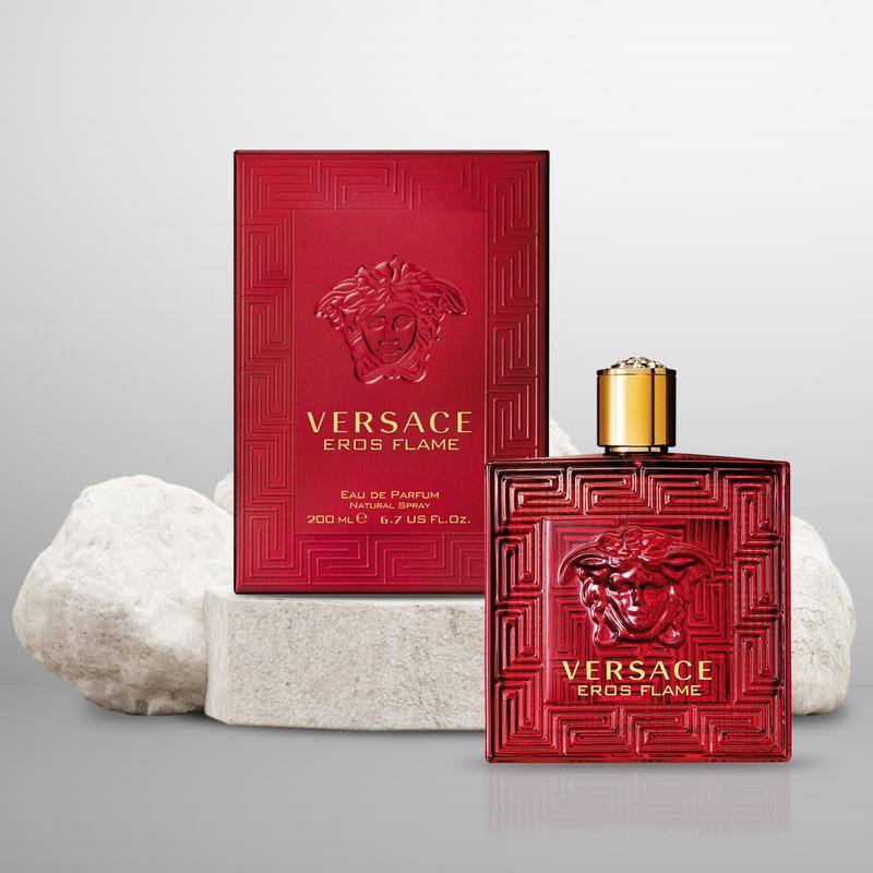 Versace Eros Flame Eau de Parfum for Men 6.7 Oz   200 ml - Full Size Warm & Spicy Cool Spice Fragrance