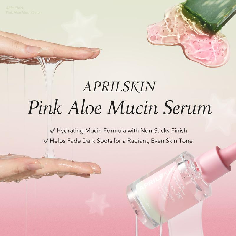 [APRILSKIN Official Shop] Pink Aloe Mucin Serum (30ml) | Soothing, Glowy Serum | Jejudo Pink Aloe | Korean Skincare | Glass Glow Hydrate Moisturizer