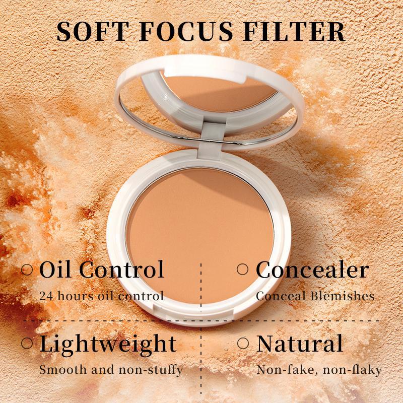 Long Lasting Matte Setting Powder, 1 Count Oil Control Pressed Powder for Smooths Skin & Completes Makeup, Makeup Powder Suitable for Women & Girls