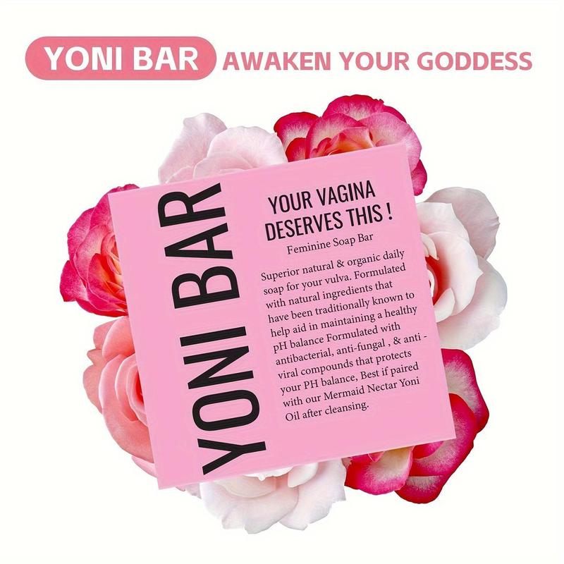 Strawberry Yoni Oil & Soap Set, 1 Set Moisturizing Body Care Set, Including Yoni Oil & Yoni Soap & Mesh Bag, Body Care Product for Women