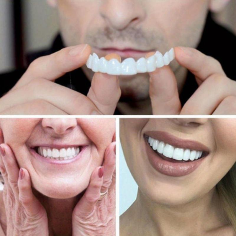 2-Pack, Comfortable and Flexible White Denture Veneers with Upper and Lower Denture Accessories, Unisex, Easy-to-Wear Dental Accessories - The Ultimate Denture Veneer Solution to Boost Your Confidence