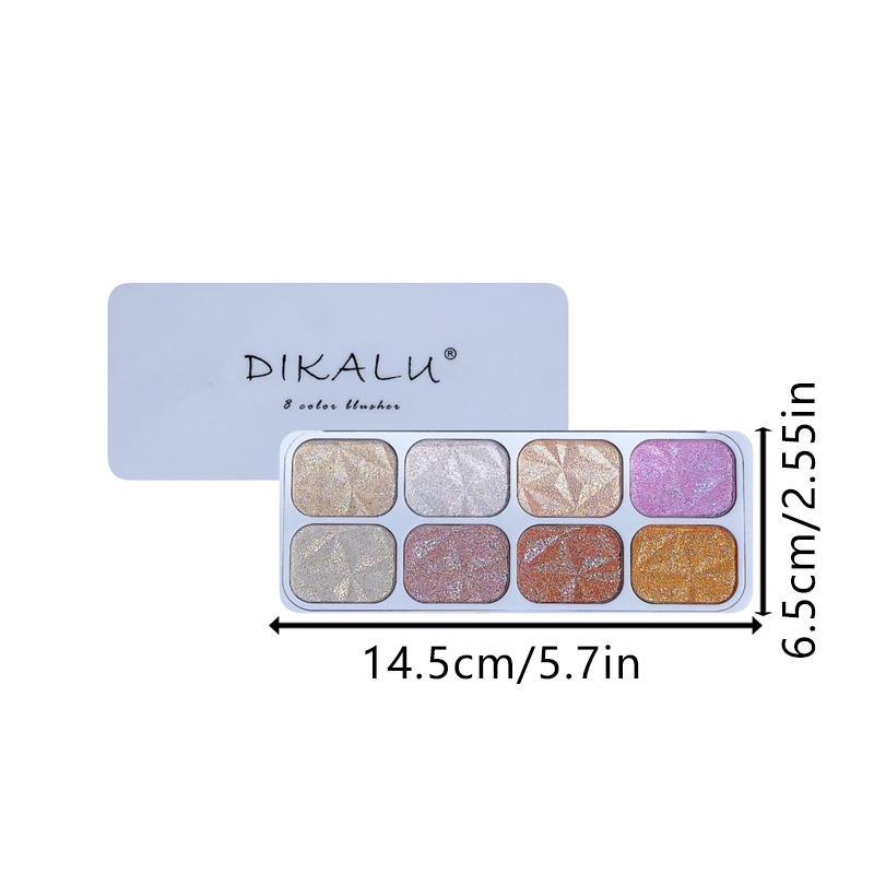 8 Color Glitter Highlighter Palette, 1 Count Long Lasting Shimmering Highlighter Makeup Palette, High-gloss Sparkling Facial Makeup Products for Women & Girls