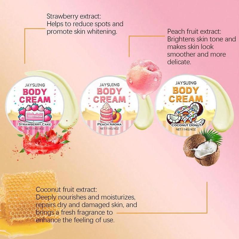 Strawberry Cake Body Cream, 1 Count Moisturizing Body Lotion, Hydrating Body Care Cream, Refreshing Body Care Product for Women & Men