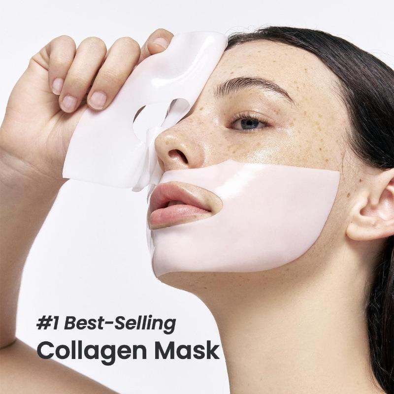 Collagen Real Deep Mask, 4 Counts set Hydrating Overnight Hydrogel Mask, Elasticity Improvement, Facial Skin Care Mask