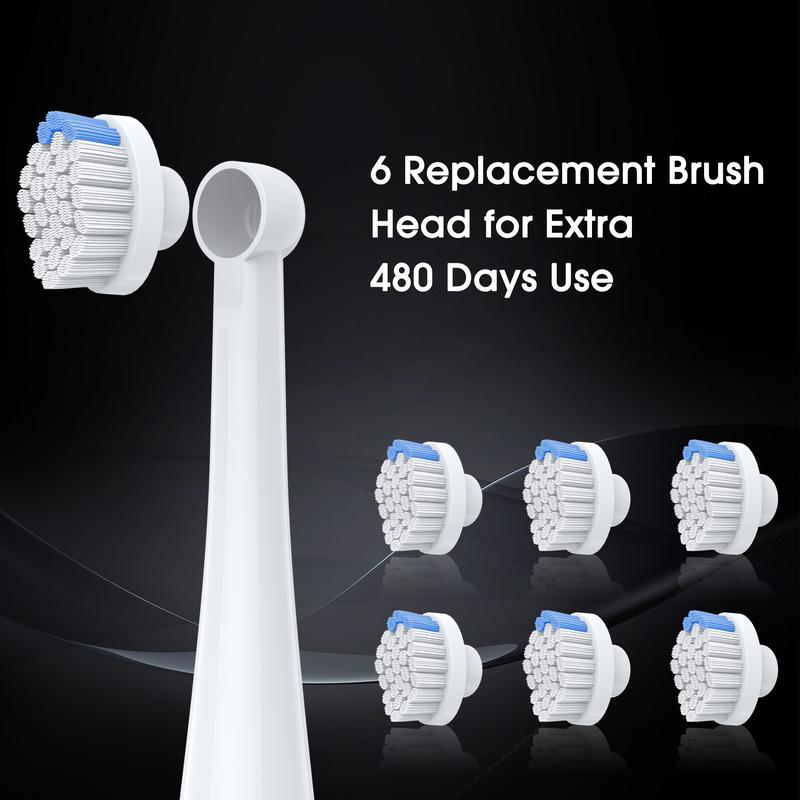 Rooman Electric Toothbrush, H9 Sonic Electric Brush with 6 Replacement Heads, Deep Cleaning Mode for Teeth Cleaning, IPX7 Waterproof Cleansing