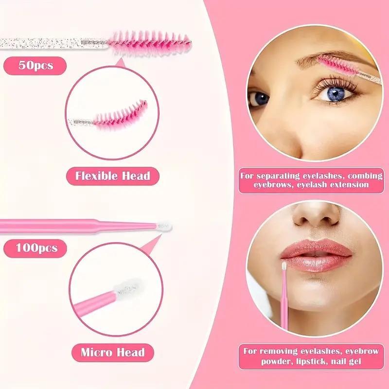 Eyelash Extension Cleanser Kit for Christmas Gift, 1 Set Eyelash Shampoo & Brush & Air Conditioning Blower & Pads, Professional Eye Makeup Tool for Women