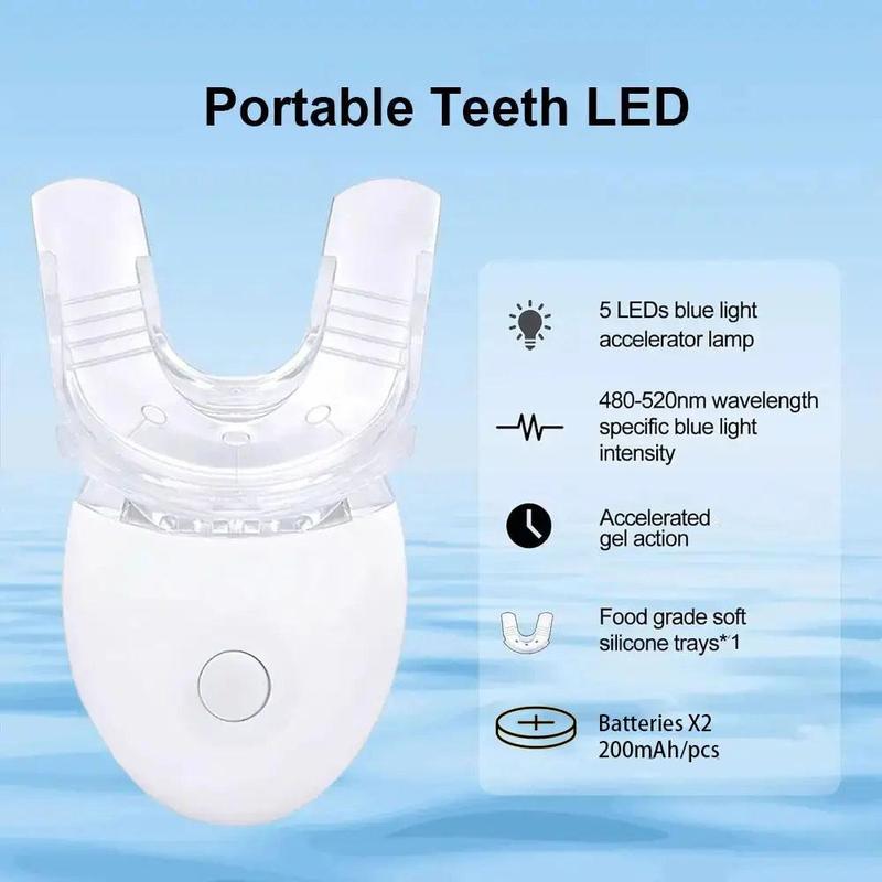 Led Teeth Brightening Kit, 1 Set Led Teeth Brightening Device Kit Including 5 X 3ml Carbamide Peroxide Teeth Gel, Easy To Use