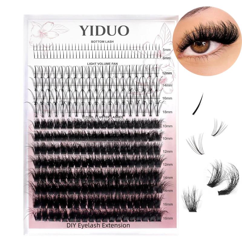 Christmas 10-20mm Mixed Individual Cosmetic False Lashes Clusters, 240pcs 234pcs 300pcs 308pcs Fluffy Curly Thick Fake Eyelashes, Lightweight Makeup Enhancement Lashes Clusters Kit, Lashes Strips Eyelashes Extension Clusters, Fall, Meatball in Makeup