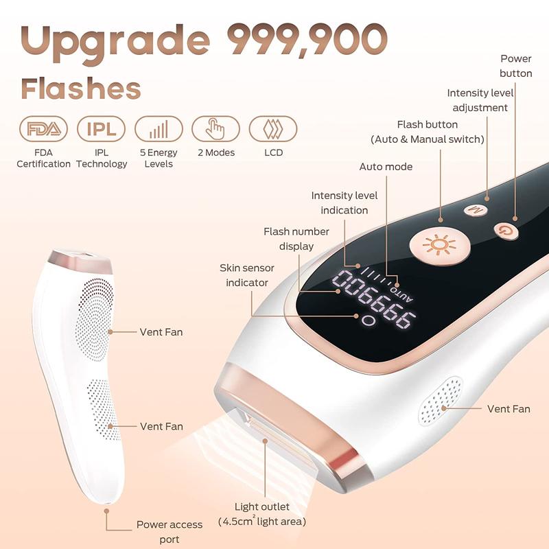 Professional IPL Laser Hair Removal Instrument, 1 Count Handheld Laser Removal Machine, Electric Epilator Hair Removal, Epilator Hair, At-home Use Hair Removal Tool for Women & Men