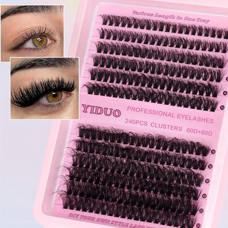 Christmas 10-20mm Mixed Individual Cosmetic False Lashes Clusters, 240pcs 234pcs 300pcs 308pcs Fluffy Curly Thick Fake Eyelashes, Lightweight Makeup Enhancement Lashes Clusters Kit, Lashes Strips Eyelashes Extension Clusters, Fall, Meatball in Makeup