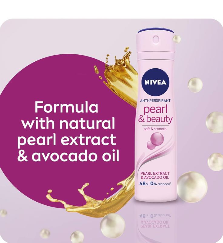 NIVEA Vitamin C Deodorant Serum with Avocado Oil Varieties or Pearl for Long-Lasting Protection Against Sweat and Odor Brightening Body Care