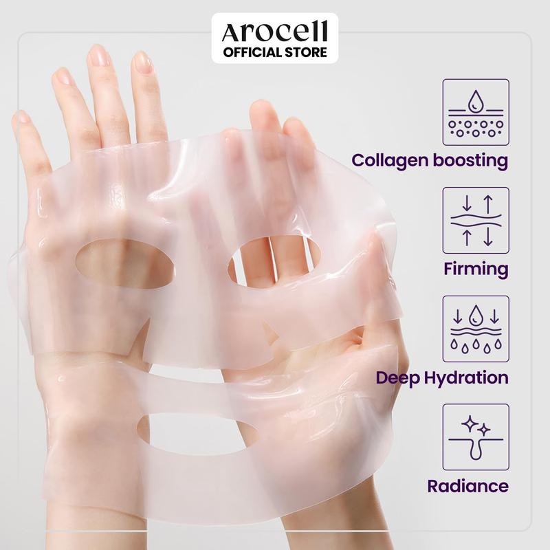 [AROCELL Official] SUPER COLLAGEN MASK 4EA | Firming, Anti-Aging & Hydrating | Sleeping Mask | Overnight Hydrogel Mask | Korean Skincare