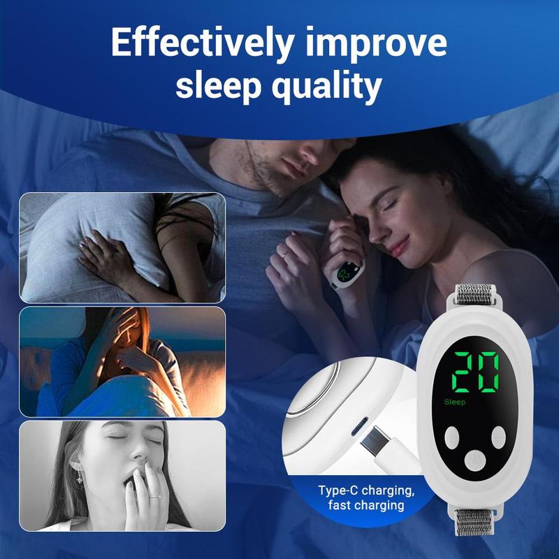 Type-c Rechargeable Sleep Instrument, 1 Box Hand Strap with 20 Gear Adjustable Mode & Sleep Monitoring Function, Sleep Aid Instrument for Adults