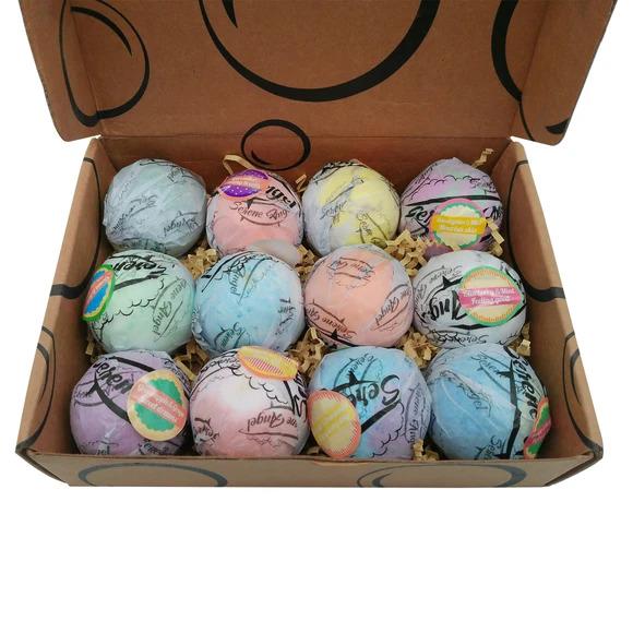 Angel 12pcs Bubble Spa Bath Bombs Gift Set - All-Natural Ingredients, Multicolor Experience Body Care Scent