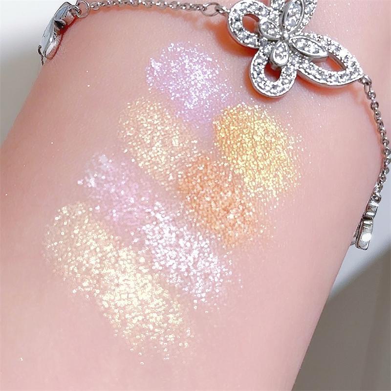 8 Color Glitter Highlighter Palette, 1 Count Long Lasting Shimmering Highlighter Makeup Palette, High-gloss Sparkling Facial Makeup Products for Women & Girls