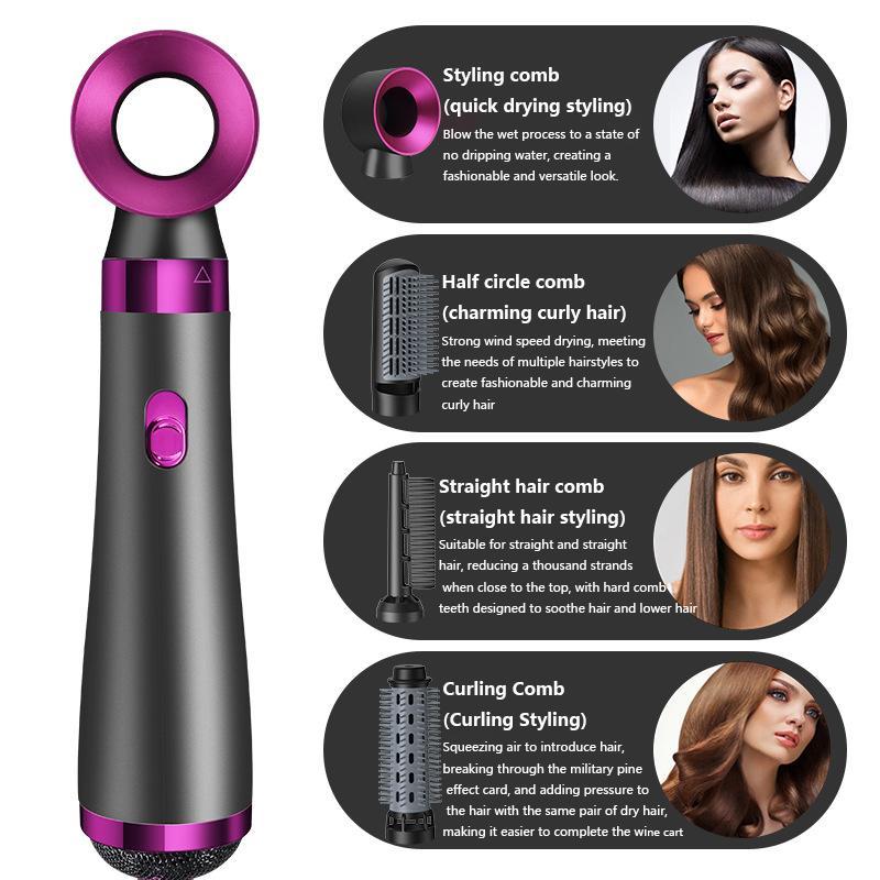 Multifunctional Hot Air Brush Hair Dryer, 1 Set Automatic Curling Iron for Christmas Gift, Hair Straightener, Professional Hair Styling Tool for Home & Salon Use