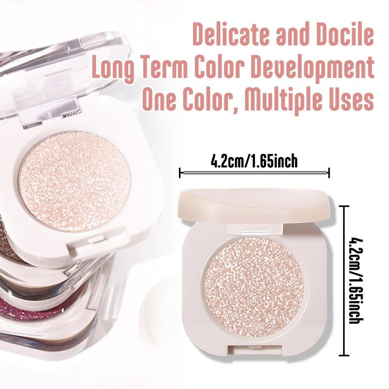 Monochrome Glittle Eyeshadow, light eyeshadow, pressed glitter eyeshadow, Glittle Matte Pressed Powder Single Vegan Eyeshadow; Talc, Paraben & Cruelty Free,(11) Light Brown Glitter