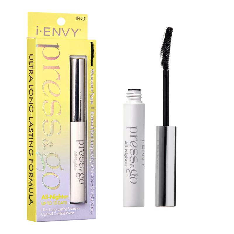 I-Envy Press&Go All-Nighter, Eyelash Glue Adhesives Mascara Type Applicator with Ultra Long-Lasting Formula, Secure Press-On Lash Clusters Makeup Cosmetic lashbond Lash Extensions Eyelashes Extensions