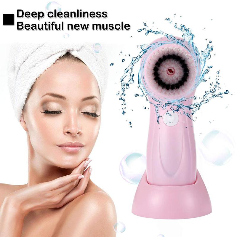 Multifunctional 6 in 1 Electric Facial Cleansing Brush, Waterproof Sonic Vibrating Face Brush, Gentle Exfoliating & Massaging Skincare Gift for Women, Skin Care Products