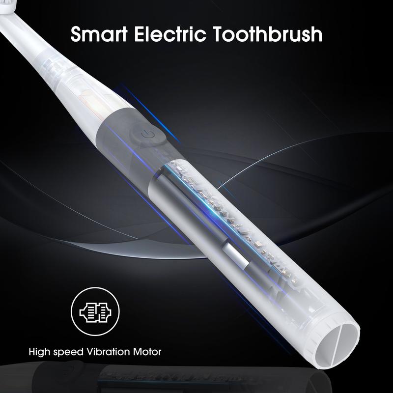 Rooman Electric Toothbrush, H9 Sonic Electric Brush with 6 Replacement Heads, Deep Cleaning Mode for Teeth Cleaning, IPX7 Waterproof Cleansing