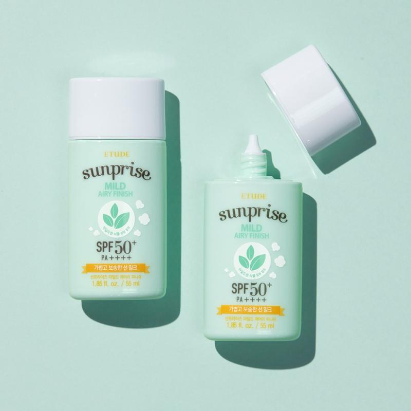 [Etude] Sunprise Mild Airy Finish Sun Milk SPF 50+ PA++++ 55ml Mineral Sebum care Comfort Facial