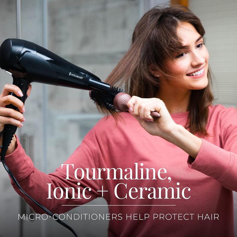 Remington Dame Protection Hair Dryer with Ceramic Ionic Tourmaline Technology, Black, Diffuser and Concentrator, 3 Piece Set