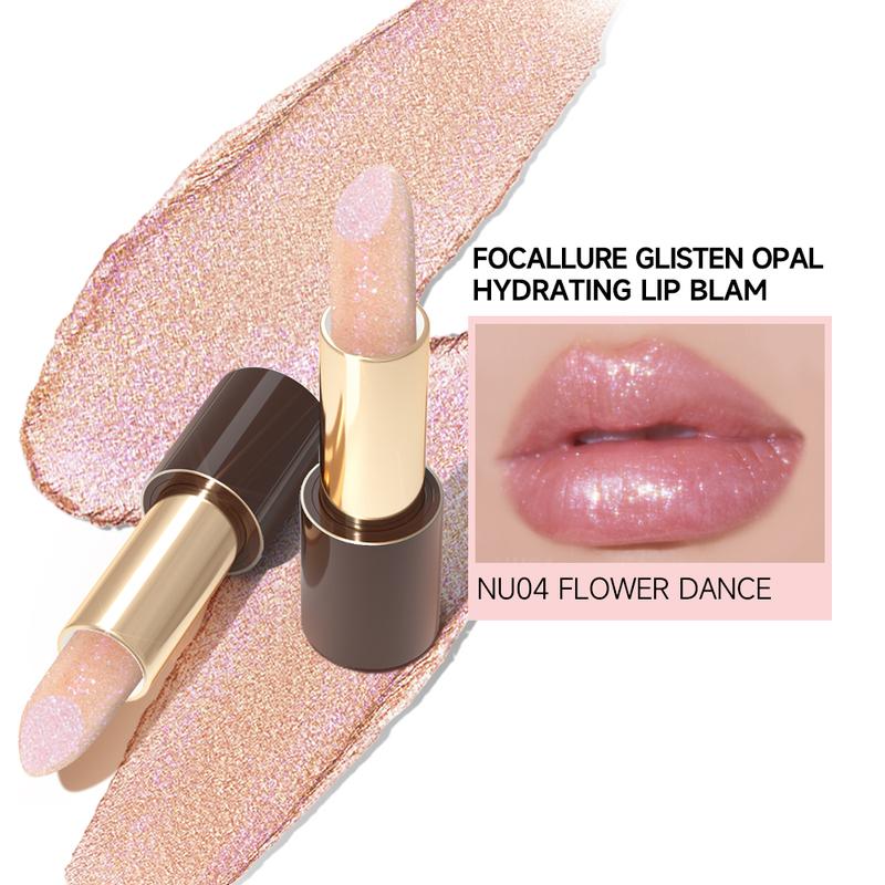 FOCALLURE Glisten Opal Hydrating Glitter Lipstick Lip Balm Set Moisturizing Glossy Cosmetic Makeup