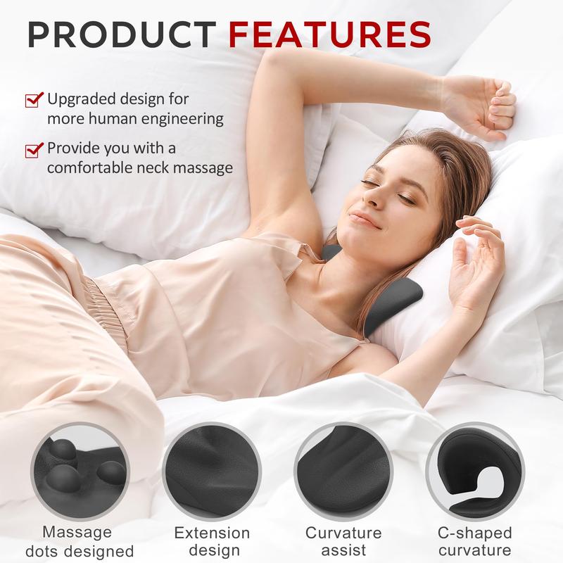 Neck and Shoulder Relaxer, Cervical Traction Device for Muscle Tension Relief, Neck Stretcher for TMJ Pain Relief and Cervical Spine Alignment, Chiropractic Pillow, Black Comfort Body Care