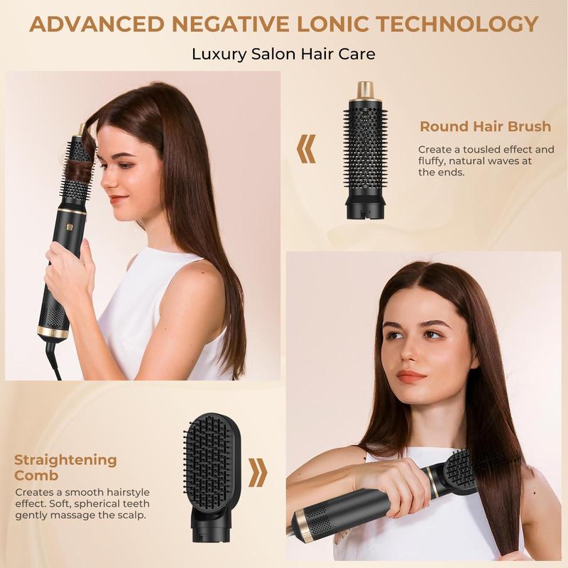 5 in 1 Hair Dryer Brush, 1 Set Multifunctional Hair Styling Tool, Self-priming Curling Wand Set, Hair Dryer & Comb Set, Hair Styling Tool for Home & Salon Use