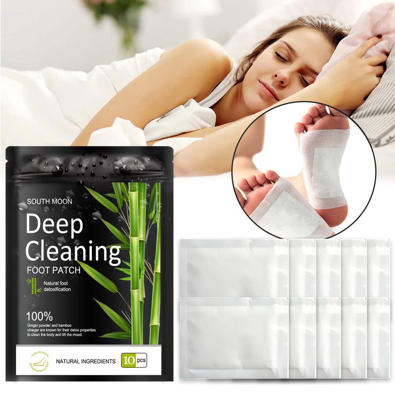 NEW- Deep Cleansing Foot Patch-10pcs, Ship from US-Natural Bamboo Vinegar Ginger Powder Foot Pads, Adhesive Sheets For Foot Care Nail Smooth Masks peeling