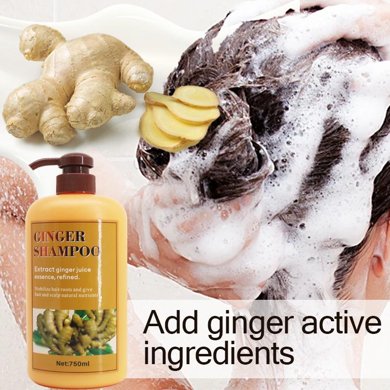 [FDA approved] 750ml Ginger Hair Shampoo Fast Regrowth Hair Thick Anti-Hair Loss Anti-Dandruff Anti-itching Shampoo