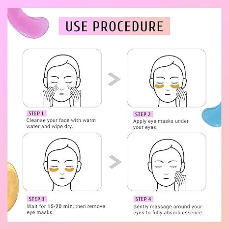 Under Eye Patches (30 Pairs) Gold Eye Mask and Hyaluronic Acid Eye Patches for puffy eyes,Rose Eye Masks for Dark Circles and Puffiness under eye skin care Smooth Wrinkles products