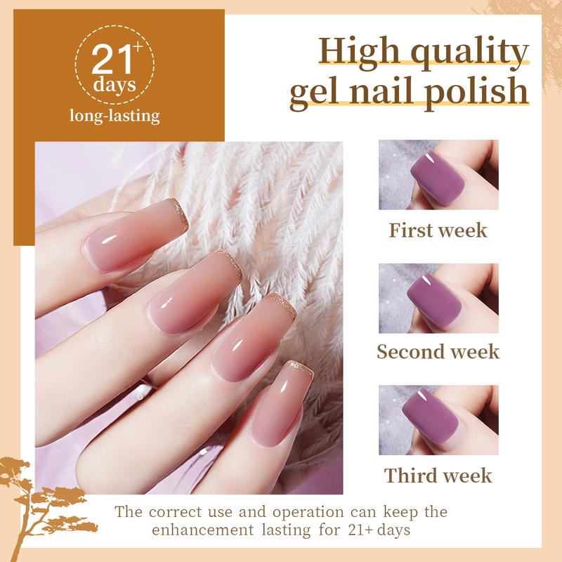 JODSONE Gel Nail Polish kit 60 PCS with 5 Bottles of Base and Glossy Matte Top Coat Soak off Gel Nail Set Suitable for All Seasons Gel Polish Gifts